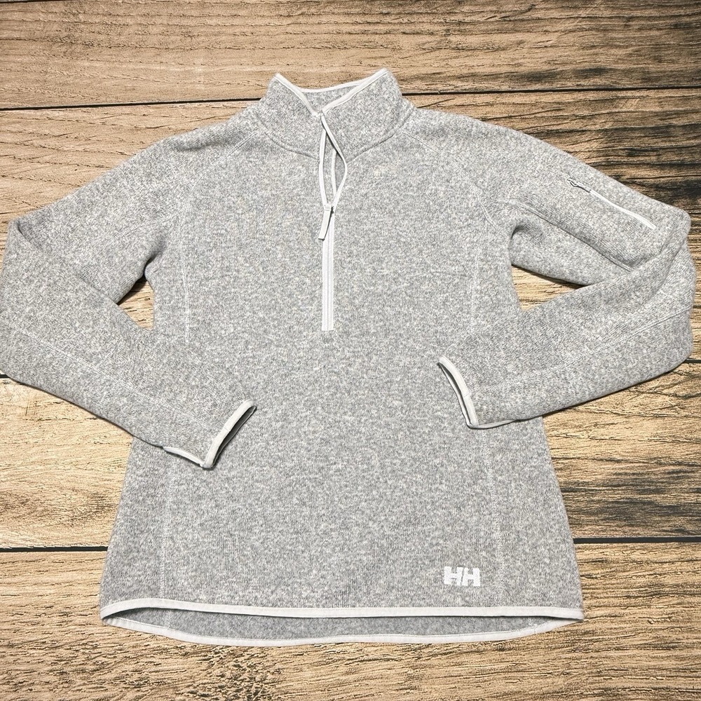 Helly Hansen Fleece Jacket Womens Large Gray Varde 2.0 1/2 Zip Polartec Thermal